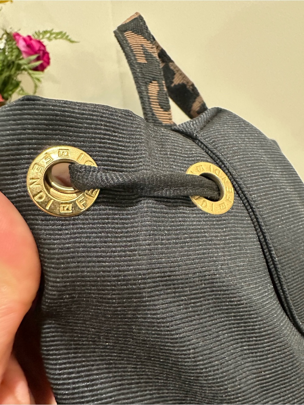 Fendi Vintage Nylon Drawstring Backpack; GUC - Picture 12 of 16